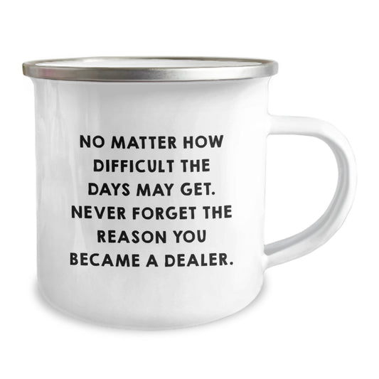 Funny Dealer Gifts from Friends for Dealer Graduation Unique Camping Mug with Inspirational Quote Never Forget The Reason You Became A Dealer - Image 2