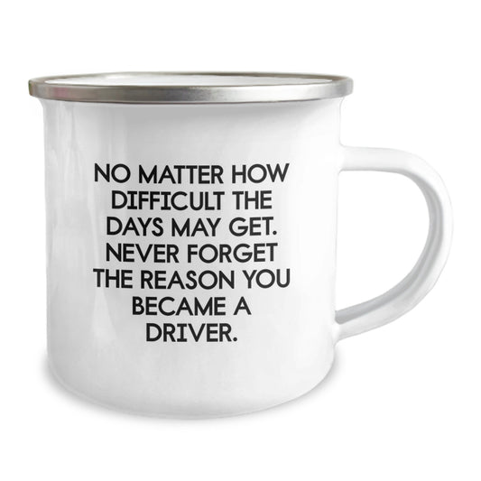 Funny Driver Gifts from Friends, Inspirational Driver Camping Mug for Men, Never Forget the Reason You Became a Driver Graduation Unique Gifts - Image 2