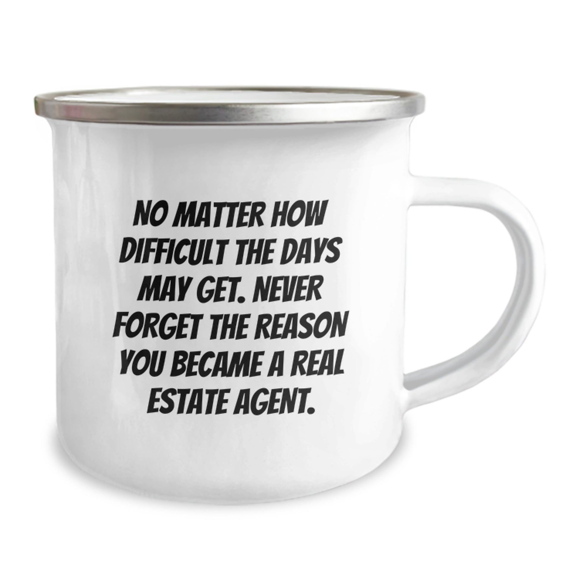 Gifts from Family and Friends for Real Estate Agent Graduation, Inspirational Camping Mug - No Matter How Difficult The Days May Get. - Image 2