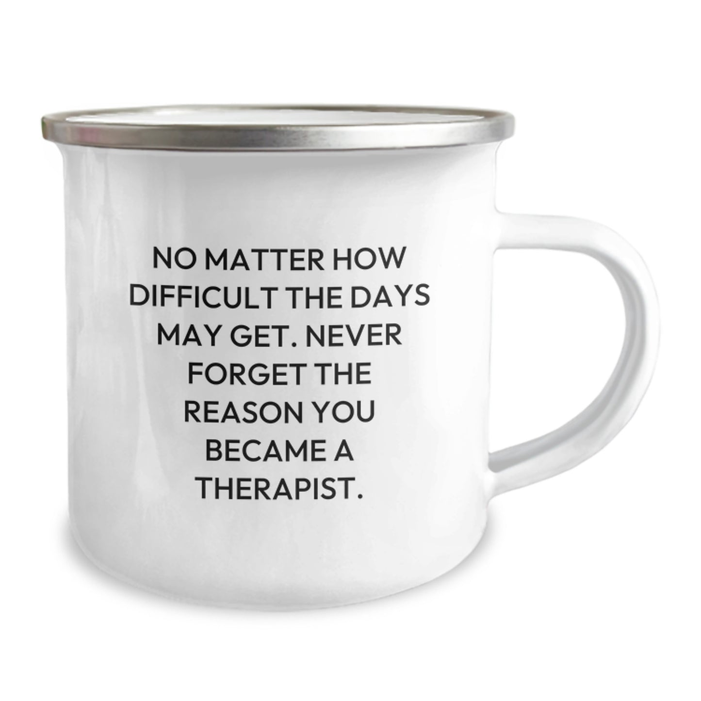 Inspirational Gifts from Friends to Therapist Men Unique Graduation Camping Mugs - 'No Matter How Difficult The Days May Get. Never Forget The Reason You Became A Therapist.' - Image 2