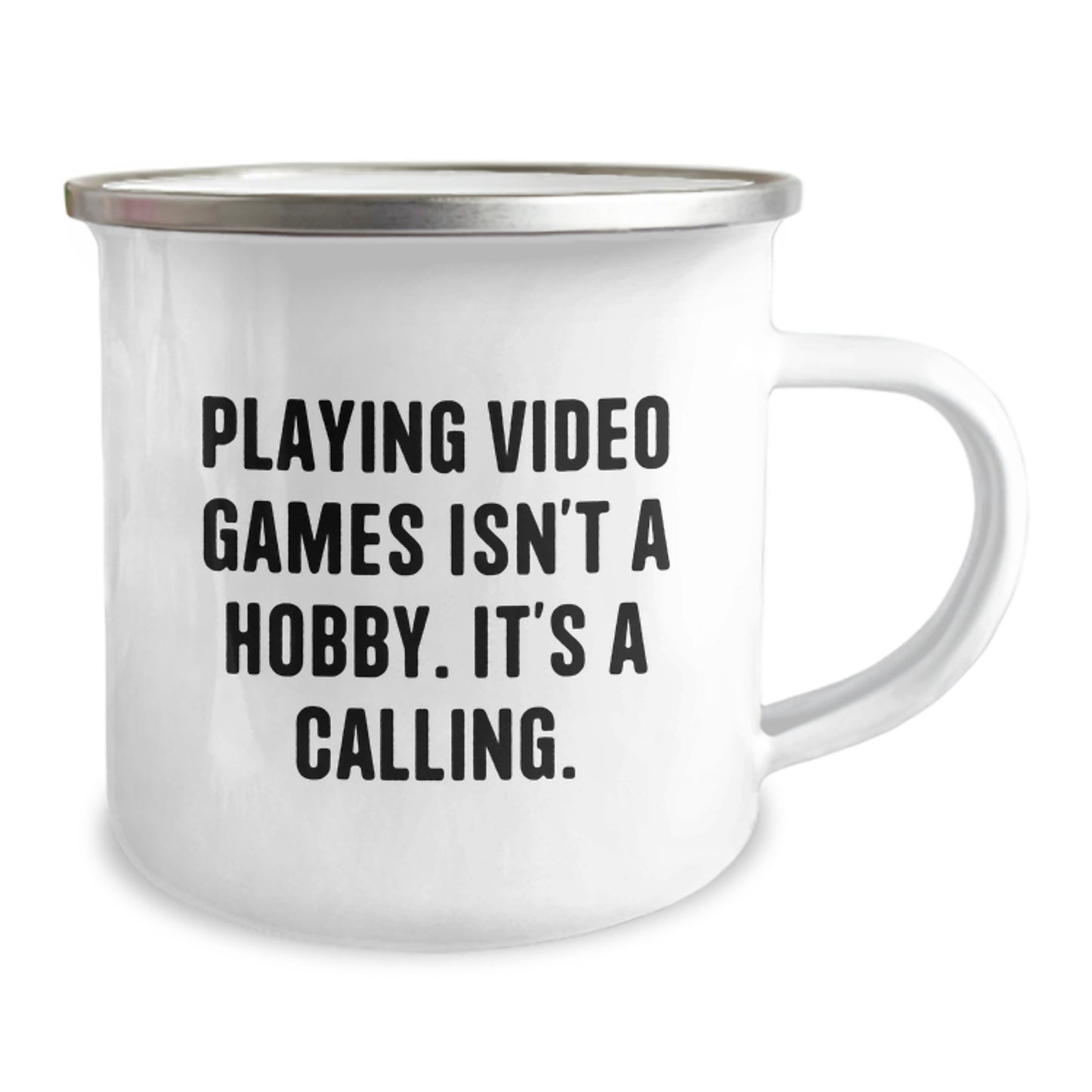 Funny Playing Video Games Gifts for Men, Women, and Friends from Family, Perfect for Graduation Unique Gifts - Playing Video Games Isn't A Hobby. It's A Calling., Camping Mug - Image 2