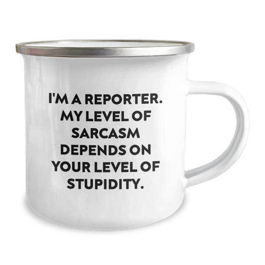 Funny Reporter Camping Mug Gifts from Friends for Graduation Unique - Image 2