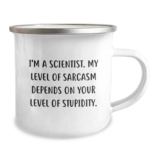 Funny Scientist Gifts for Men, Unique Graduation Unique Gifts from Friends for Scientist, 12 oz Camping Mug with I'm A Scientist Quote - Image 2