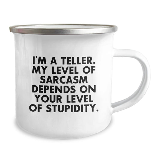 Funny Teller Gifts for Men from Friends, Camping Mug for Graduation Unique Gifts, I'm A Teller Quote Mug - Image 2