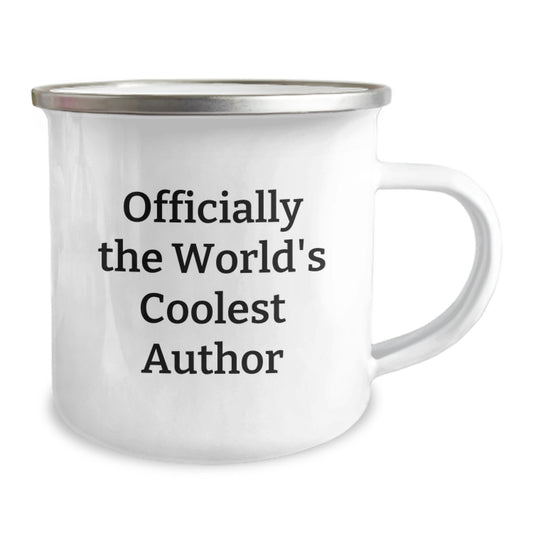 Funny Author Gifts from Friends for Author Graduation Unique Mugs, Officially The World's Coolest Author Quote Camping Mug for Author Enthusiasts - Image 2