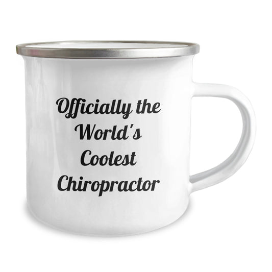 Funny Chiropractor Gifts for Chiropractor Friends from Family - Officially The World's Coolest Chiropractor Quote on Camping Mug - Image 2