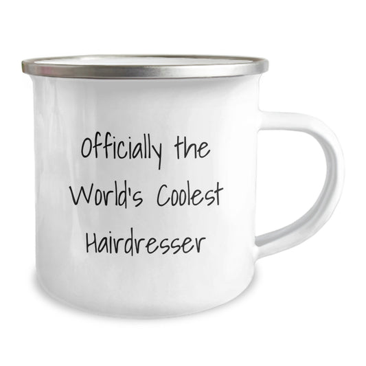 Funny Hairdresser Gifts from Friends for Valentine's Unique Camping Mug - Image 2