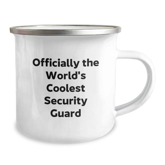 Graduation Unique Gifts for the World's Coolest Security Guard, Funny Quote, Stainless Steel Camping Mug from Friends - Image 2