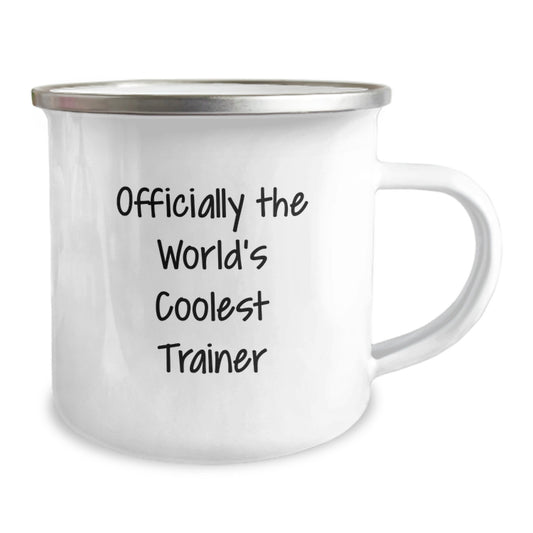 Funny Trainer Birthday Unique Gifts from Friends Unique Camping Mug - 'Officially The World's Coolest Trainer' - Image 2