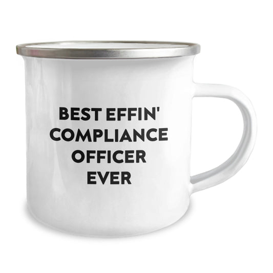 Funny Compliance Officer Gifts from Friends - Best Effin' Compliance Officer Ever Camping Mug for Men Women Coworkers - Image 2