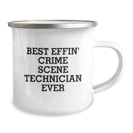 Funny Crime Scene Technician Gifts from Men to Crime Scene Technician Friends - Best Effin' Crime Scene Technician Ever Camping Mug for Valentine's Unique Gifts - Image 2