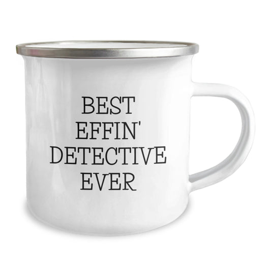 Funny Detective Gift for Men, Best Effin' Detective Ever Camping Mug on Valentine's, Gifts from Friends for a Great Cup of Coffee - Image 2