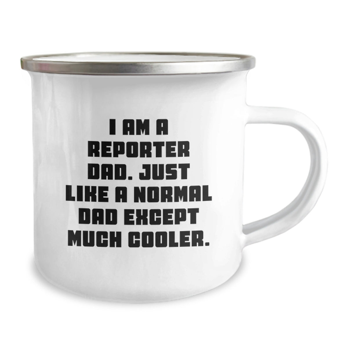 Funny Reporter Dad Gifts from Men to Their Little Reporter on Valentine's Unique Camping Mug - Image 2
