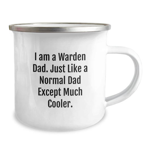 Funny Warden Dad Gifts from Family - Unique Birthday Unique Gifts for Warden Dad, I Am A Warden Dad Camping Mug - Image 2
