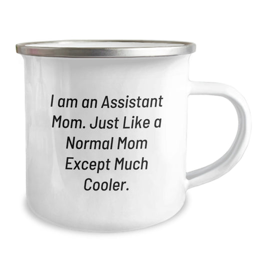 Funny Gift from Mom to Assistant, Birthday Unique Presents for Assistant, Assistant Camping Mug with Quote 'I Am An Assistant Mom' - Image 2