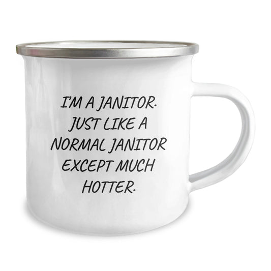 Funny Janitor Gifts from Men to Janitors on Father's Day Unique Camping Mug - Image 2