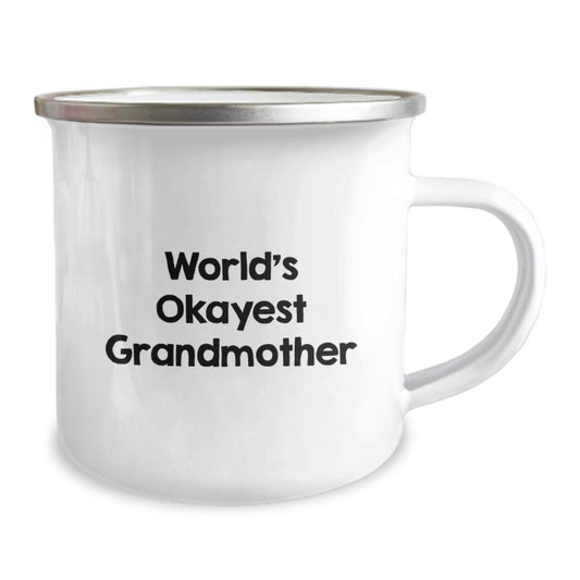 Funny Grandmother Gifts for Her - World's Okayest Grandmother Birthday Camping Mug from Family - Image 2
