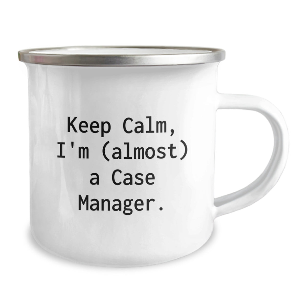 Funny Case Manager Birthday Unique Gifts from Friends and Family - Keep Calm I'm (almost) A Case Manager Camping Mug for Case Manager - Image 2