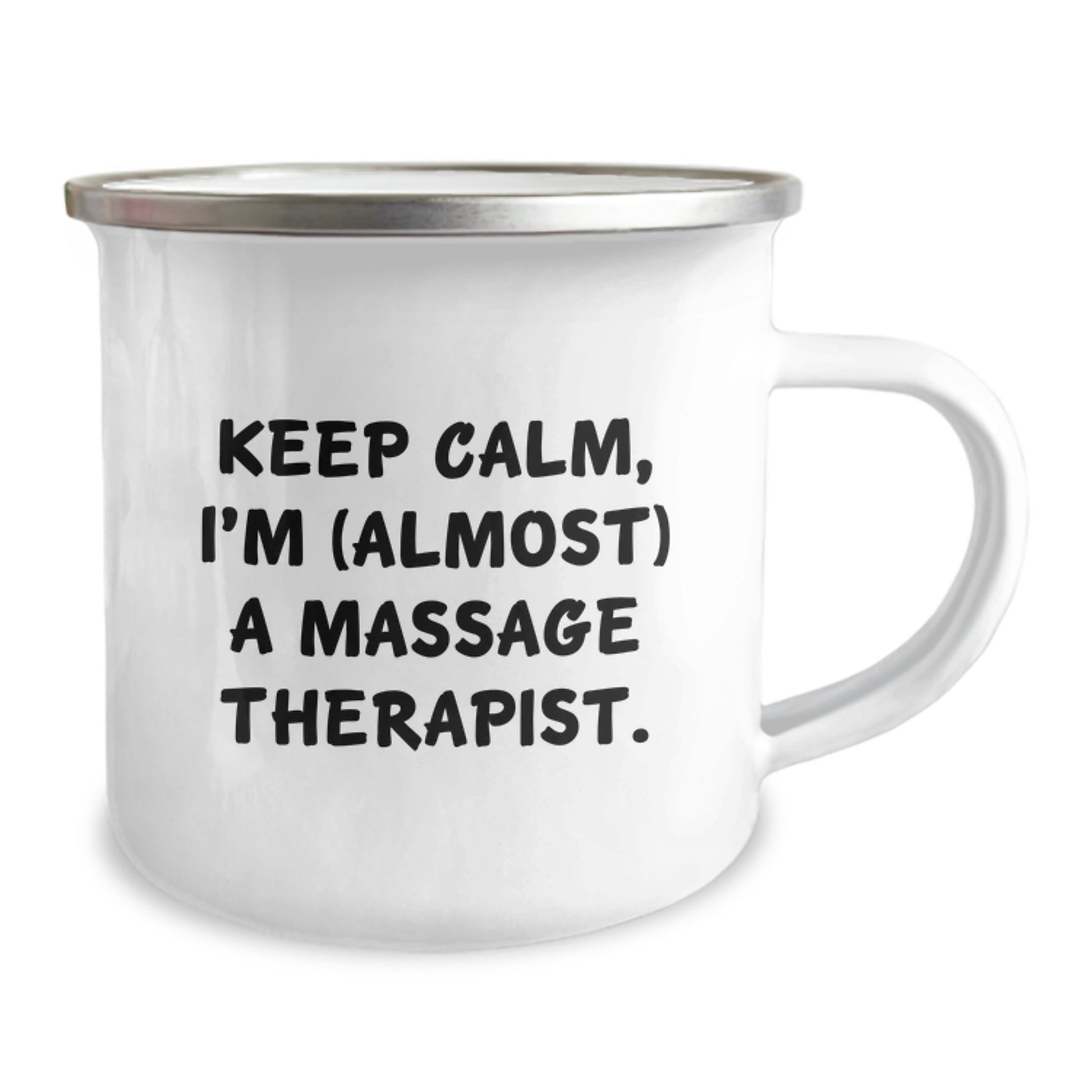 Funny Massage Therapist Gifts for Men, Women, Friends, Coworkers - Keep Calm, I'm (almost) A Massage Therapist. Camping Mug for Graduation Unique Gifts - Image 2