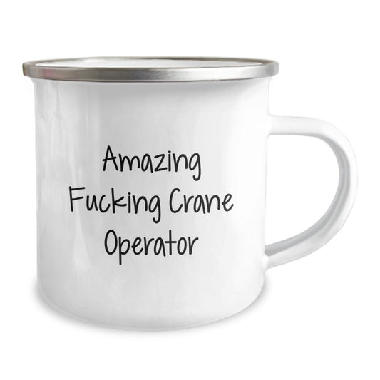 Funny Crane Operator Gifts for Birthday Unique Presents from Men to Family Members - Amazing F--king Crane Operator Camping Mug - Image 2