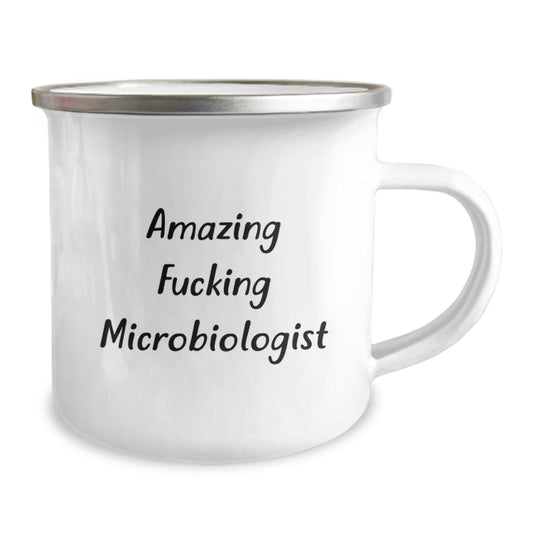 Funny Gifts for Microbiologist, Birthday Unique Gifts from Friends, Amazing F--king Microbiologist Stainless Steel Camping Mug - Image 2