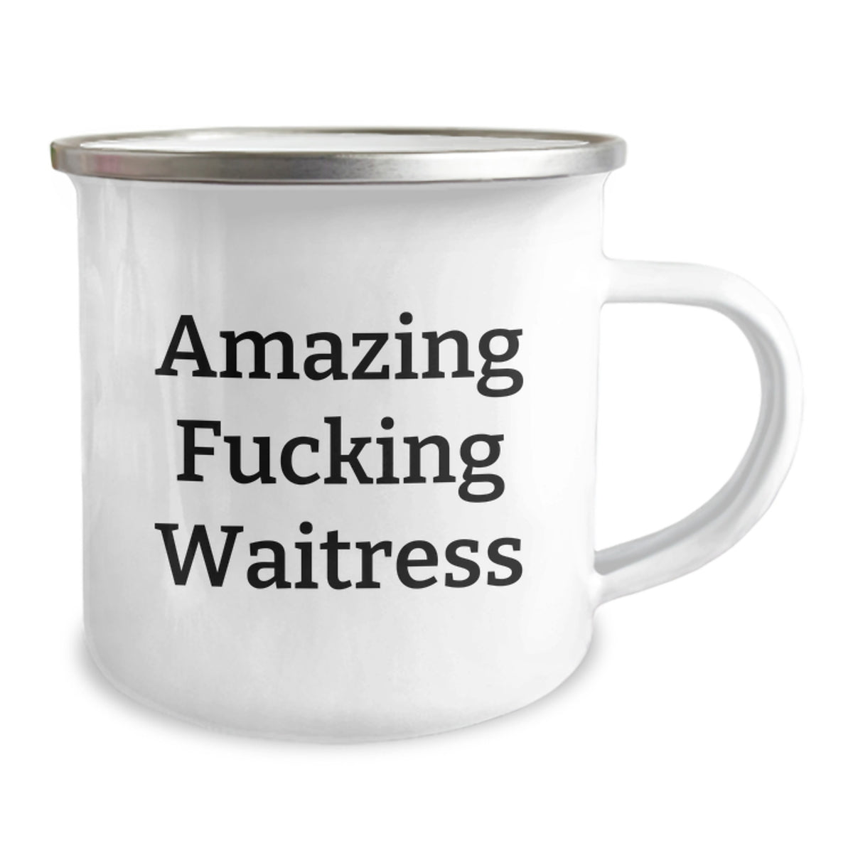 Funny Gifts from Men to Waitress, Camping Mug for Birthday with Amazing F--king Waitress Quote, Unique Camping Mug for Outdoor Enthusiasts - Image 2