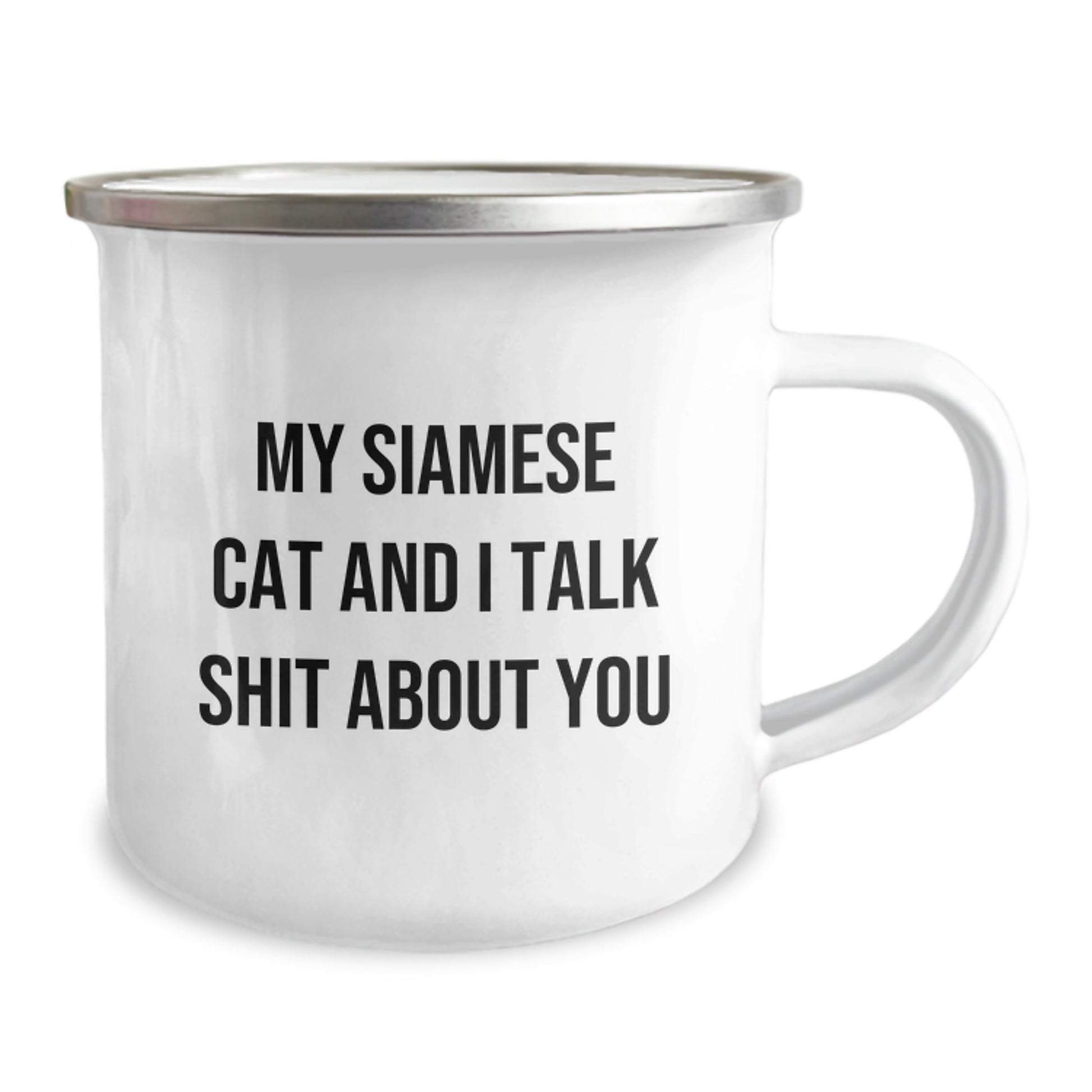 Witty Siamese Cat Camping Mug Novelty Fun for Friends Birthday Gift - Image 2