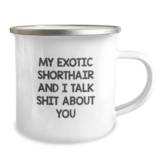 Exotic Shorthair Cat Lover's Funny Camping Mug Gifts from Mom for Mother's Day - Image 2