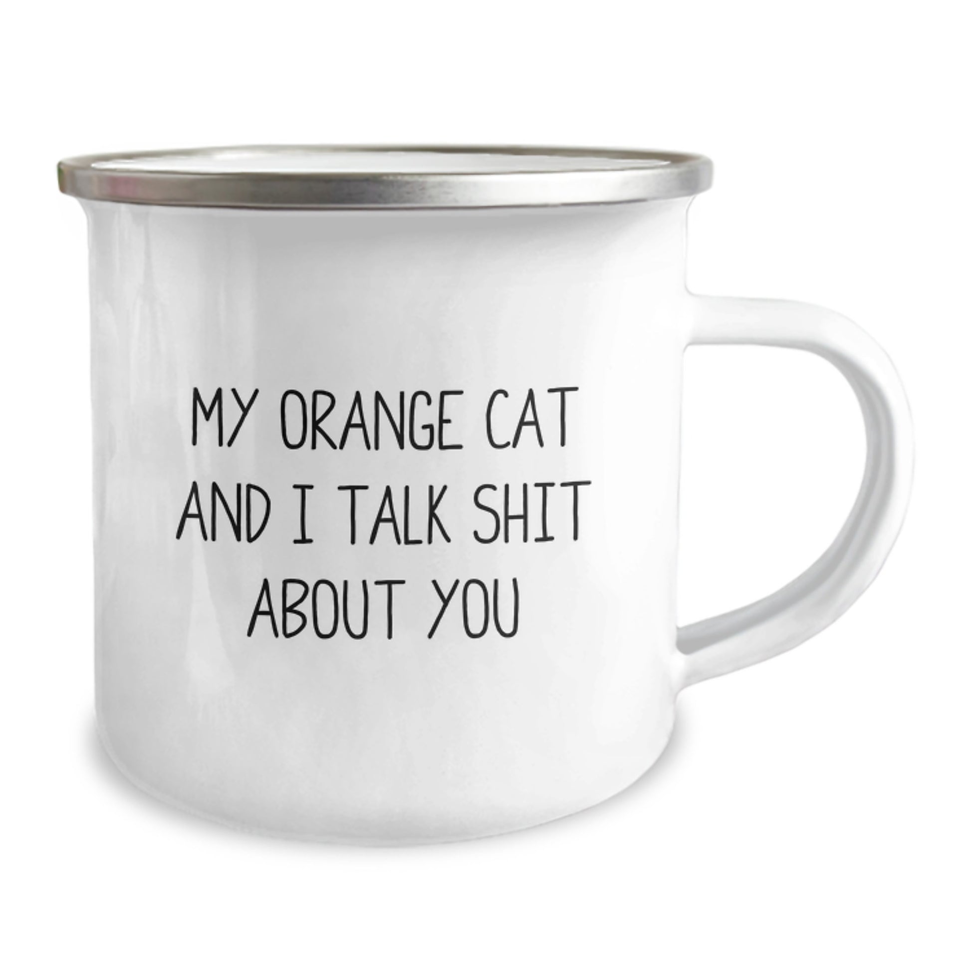 Funny Orange Cat Camping Mug Gifts for Men - 'My Orange Cat And I Talk Shit About You' Quote, Father's Day Unique Presents from Family - Image 2