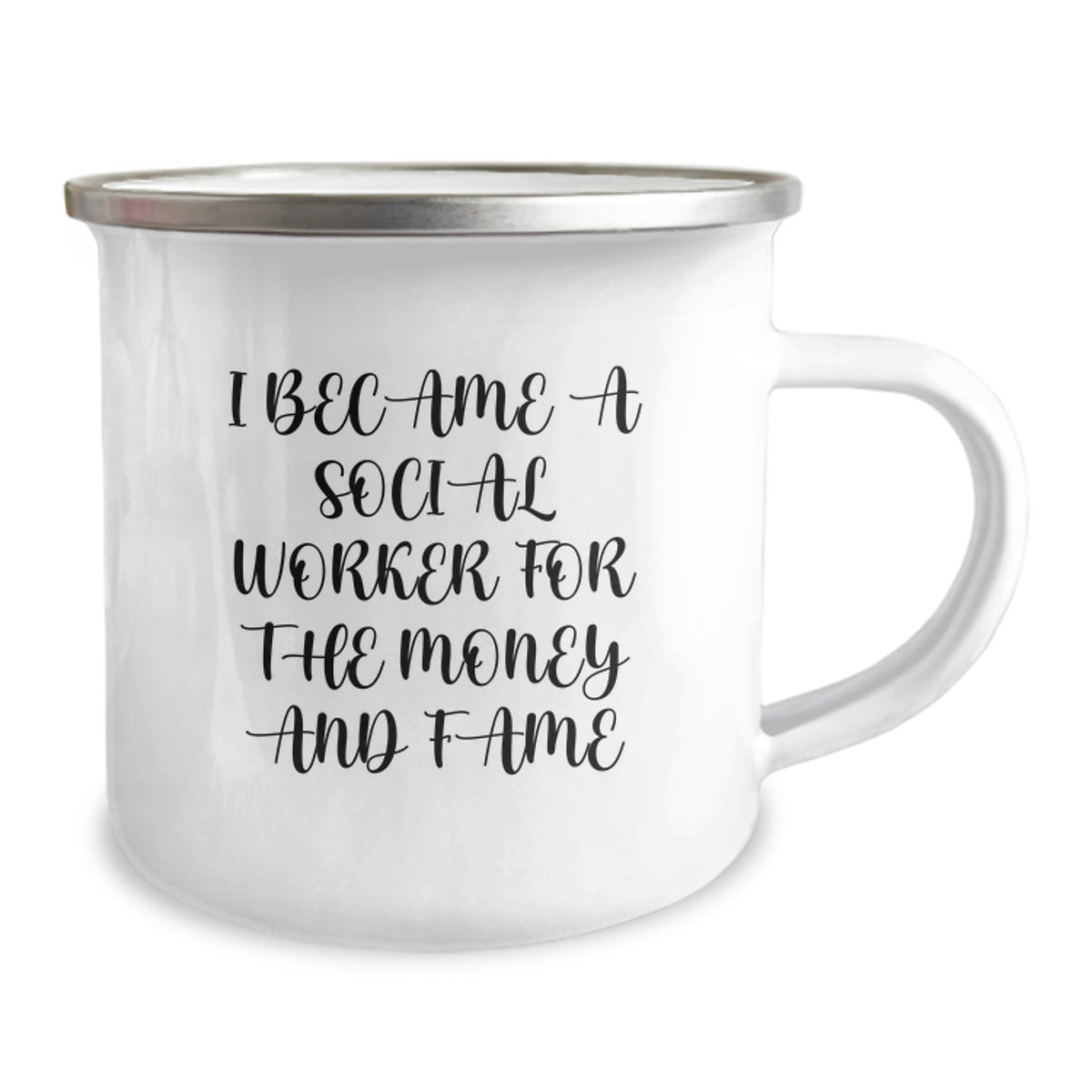 Funny Social Worker Gifts, Birthday Unique Mugs, Camping Mug for Coworkers, Friends, Family - I Became A 'Social Worker' For The Money And Fame - Image 2