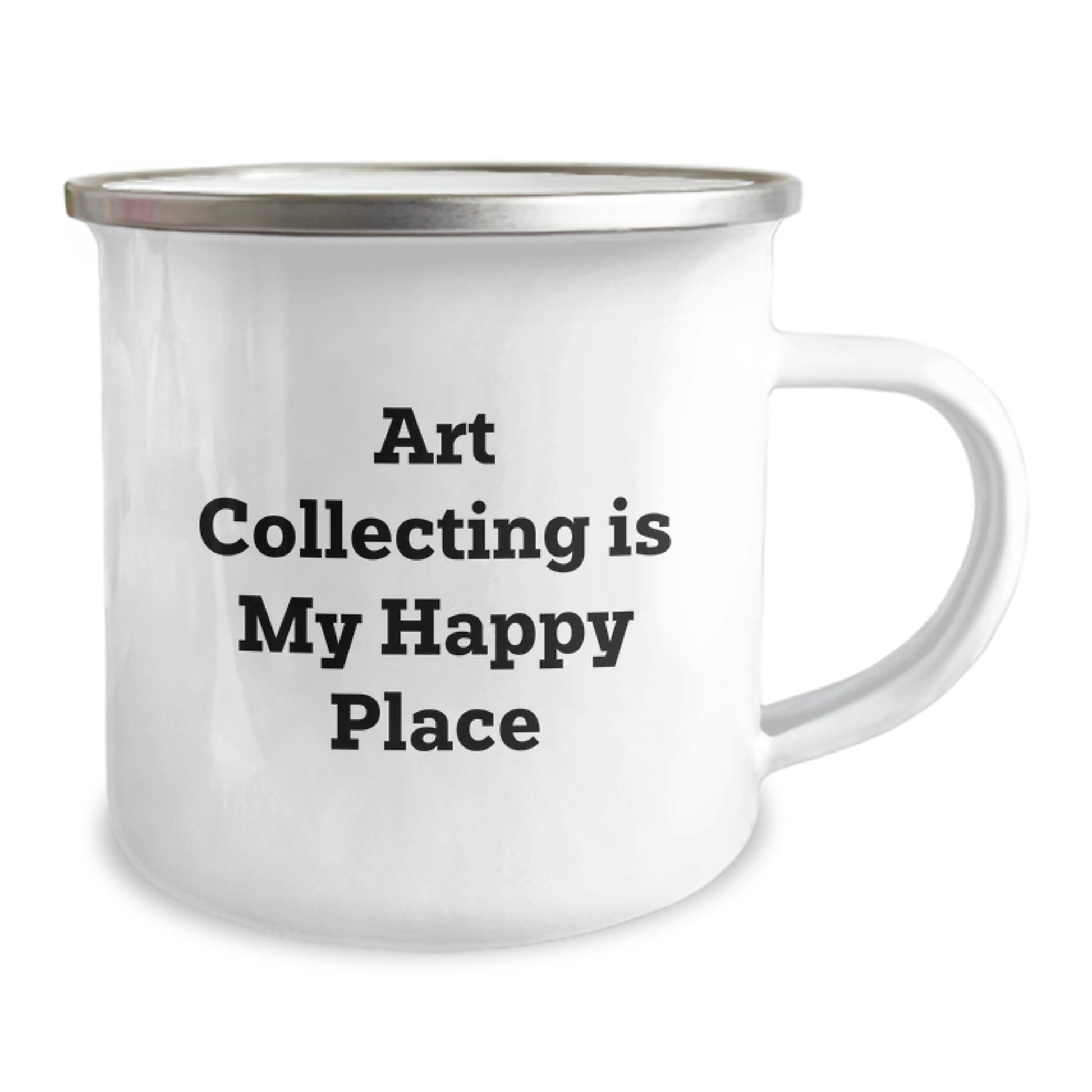 Funny Art Collecting Camping Mug for Art Lovers, Gifts from Mom to Dad on Father's Day, Unique Gift for Dad and His Art Collecting Friends, Art Collecting Is My Happy Place - Image 2
