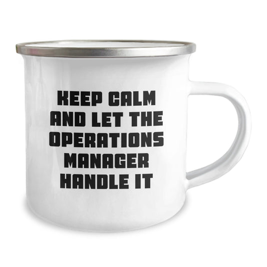 Funny Operations Manager Gifts for Men, Keep Calm and Let Them Handle Camping Mug, Birthday Unique Gifts from Coworkers to Operations Manager - Image 2