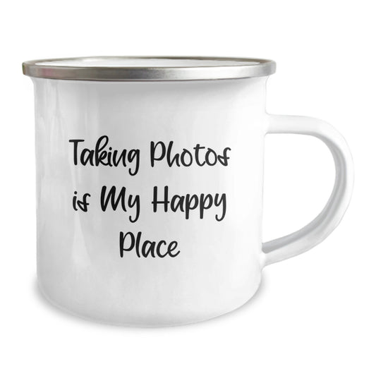 Funny Taking Photos Is My Happy Place Gifts from Mom to Daughter Graduation Unique Camping Mug for Women - Image 2