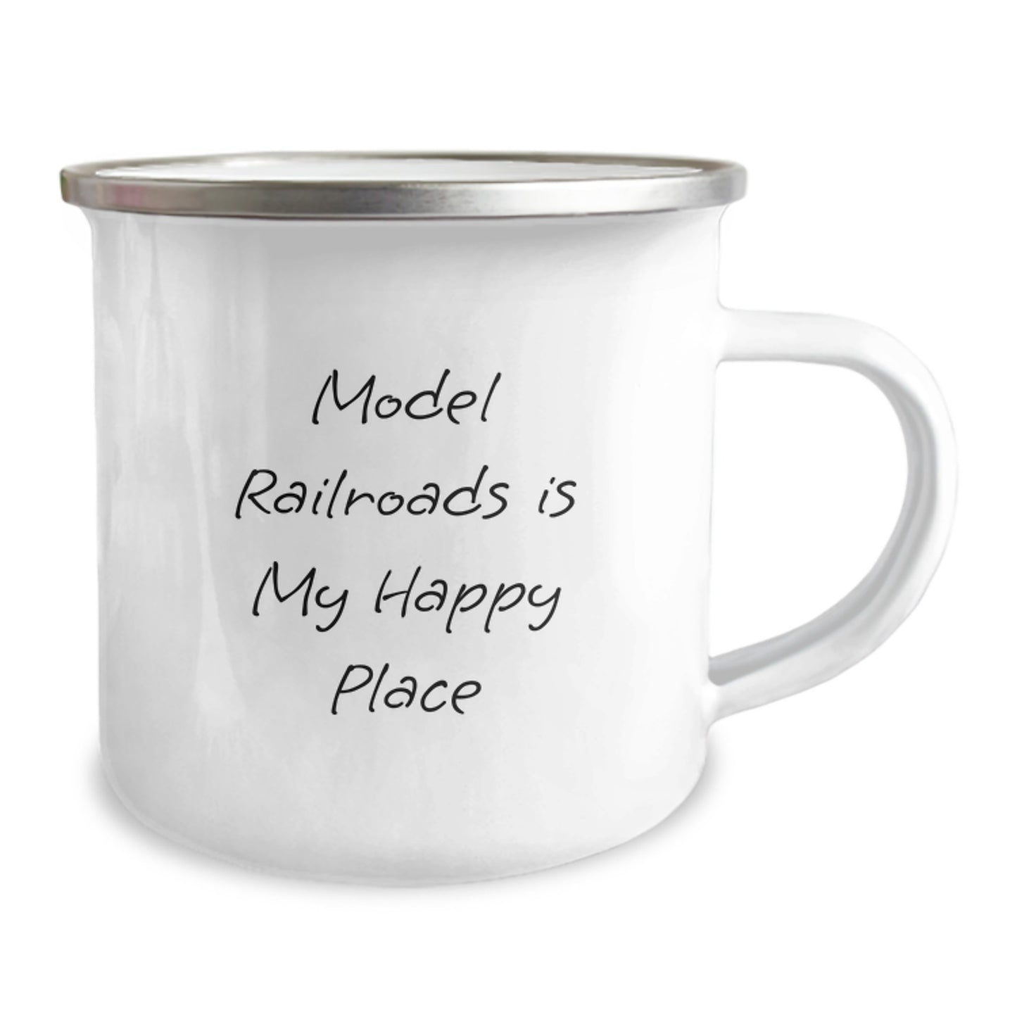 Model Railroads Keepsake Camping Mug for Him Steel 12oz Birthday Gift - Image 2