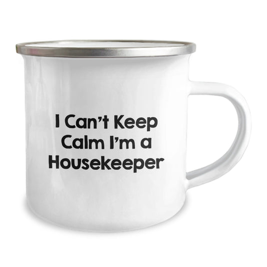 Funny Housekeeper Gifts for Her, I Can't Keep Calm I'm A Housekeeper Camping Mug, Birthday Unique Gifts from Family - Image 2