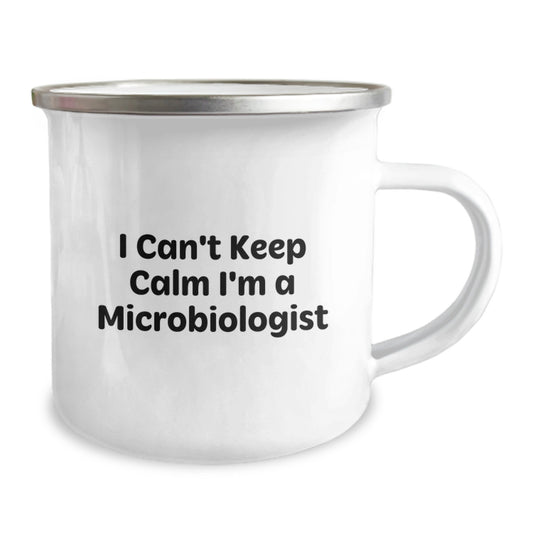 Funny Microbiologist Gifts for Him - Birthday Unique Gifts from Friends to Family - 'I Can't Keep Calm I'm A Microbiologist' Camping Mug - Image 2