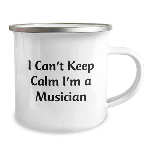 Funny Musician Gifts from Friends, Unique Birthday Unique Gifts for Musician Men, I Can't Keep Calm I'm A Musician Camping Mug - Image 2