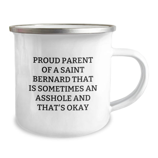 Funny Saint Bernard Dog Gifts for Men Dad's Unique Camping Mugs with Proud Parent Quote Gifts from Family - Image 2