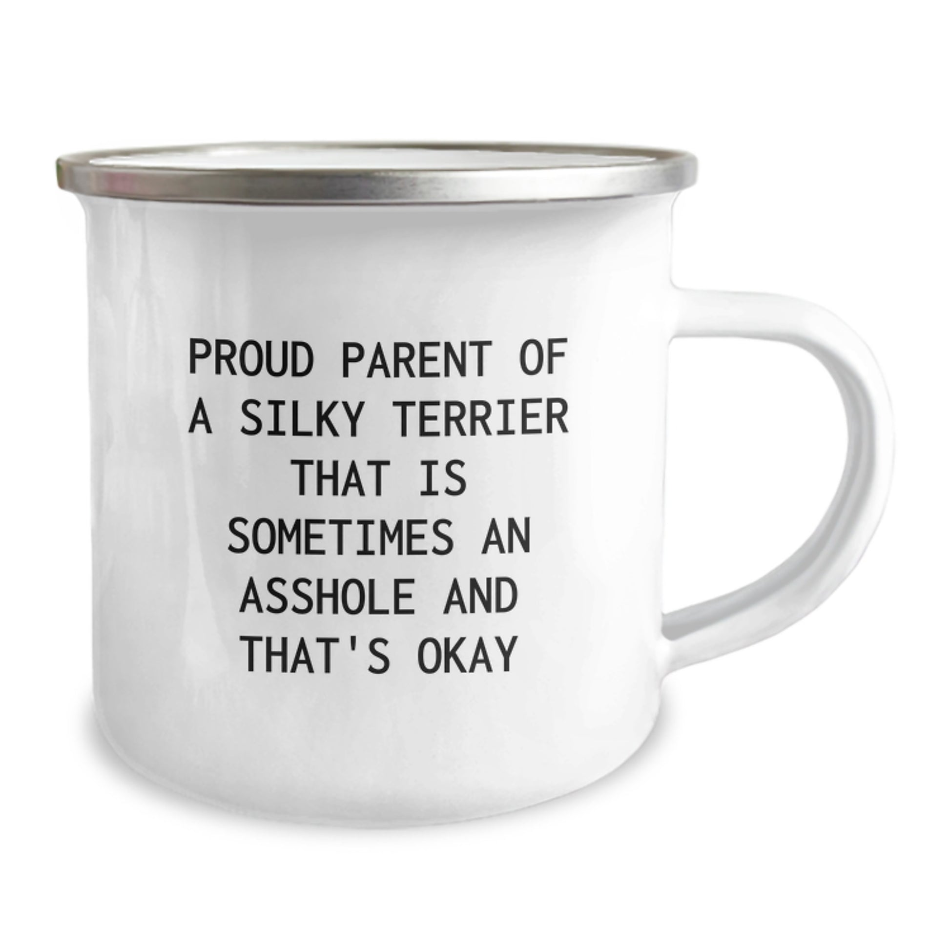 Funny Silky Terrier Dog Love Camping Mug Gifts for Dad on Father's Day from Son - Image 2