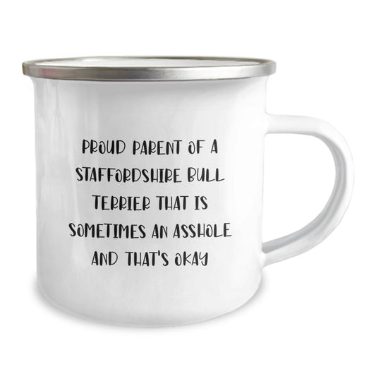 Christmas Gift Humorous Staffordshire Bull Terrier Camping Mug for Her - Image 2