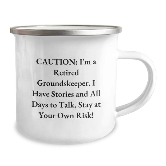 Funny groundskeeper Gifts from Men to Friends, Birthday Unique Mug for groundskeeper, Camping Mug with Caution Quote, Stay At Your Own Risk! - Image 2