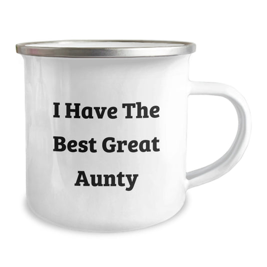 Aunty Gifts from Men, Funny Quote 'I Have The Best Great Aunty' Graduation Unique Gifts for Aunty Camping Mug - Image 2