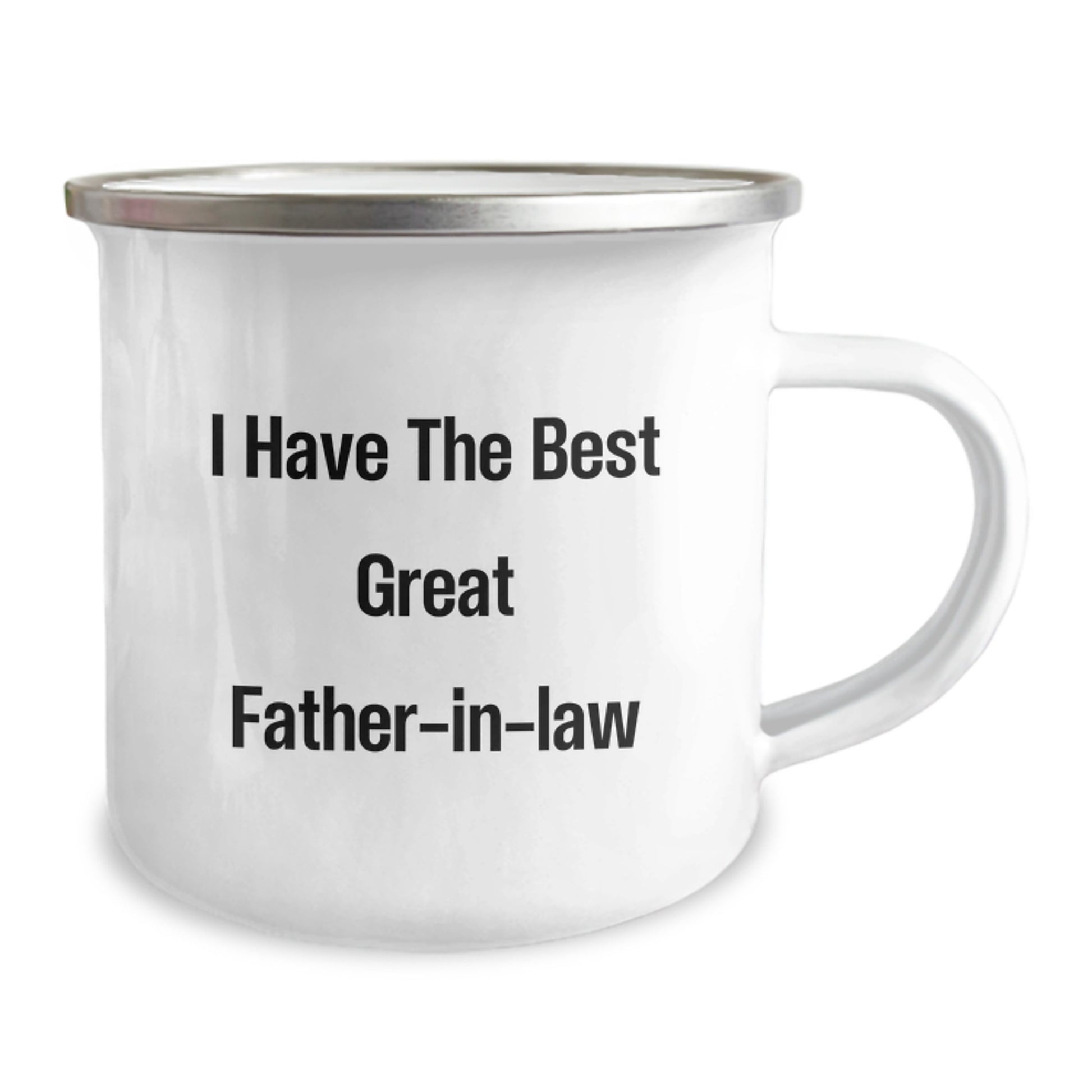 Funny Father-in-law Camping Mug Gifts from Family for Graduation Unique - 'I Have The Best Great Father-in-law' Stainless Steel Enamel Finish - Image 2
