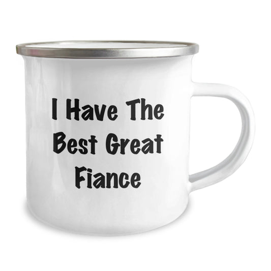 Funny Fiance Gifts from Men to Fiancee for Graduation - Great Fiance Camping Mug, 12 oz Stainless Steel Enamel Finish - Image 2