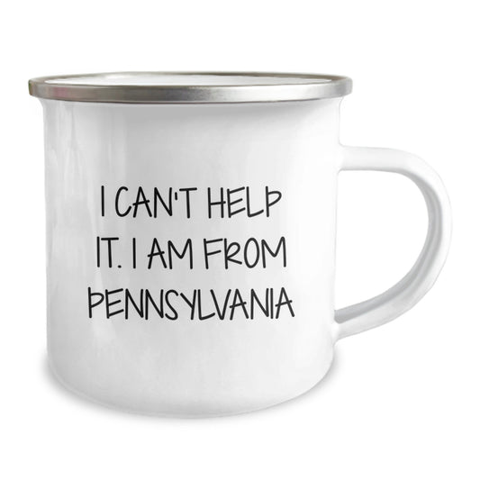 Pennsylvania Camping Mug - Funny Quote 'I Can't Help It I Am From Pennsylvania' Birthday Unique Gifts from Family to Friends - Image 2