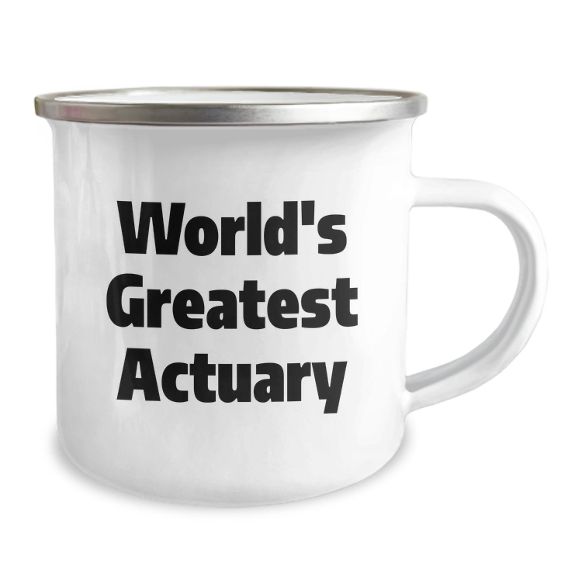 Gifts from Family to Actuary on Mother's Day - 'World's Greatest Actuary' Funny Camping Mug, 12oz Stainless Steel - Image 2
