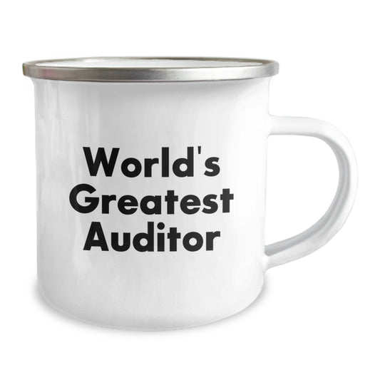 Funny Gifts from Friends for the World's Greatest Auditor - 12 oz Stainless Steel Camping Mug - Image 2