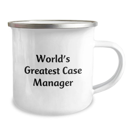Funny Case Manager Graduation Unique Gifts for Men from Coworkers - 'World's Greatest Case Manager' Camping Mug - Image 2