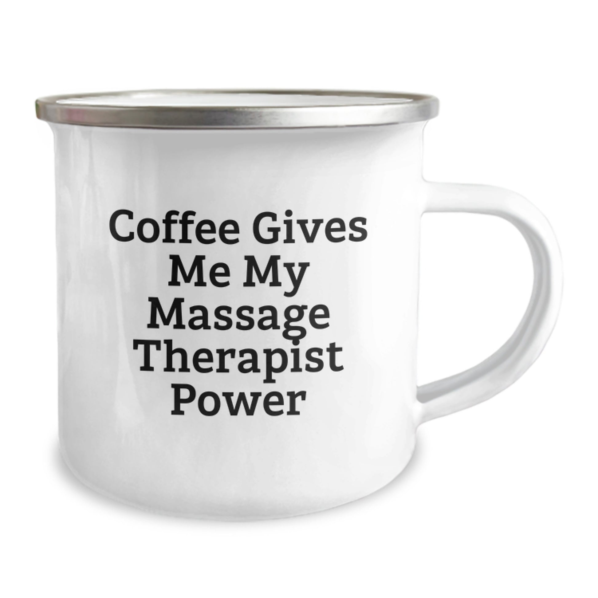 Gifts from Family Members for Massage Therapists, Funny Coffee Lover Mugs for Graduation Unique Gifts - 'Coffee Gives Me My Massage Therapist Power' Stainless Steel Camping Mug - Image 2