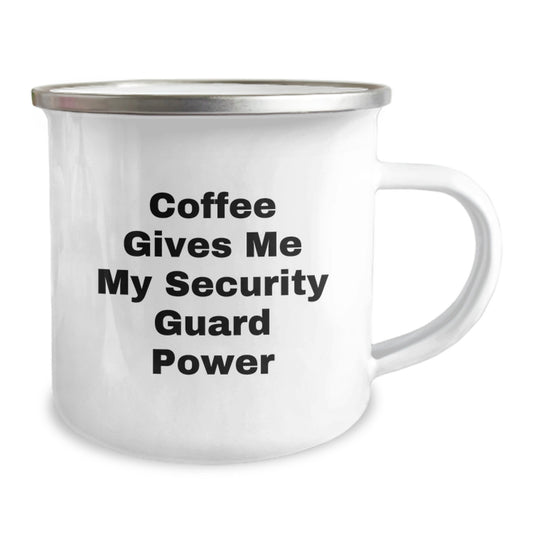 Funny Security Guard Gifts for Him, Coffee Gives Me My Power, Camping Mug for Graduation Unique - Image 2